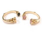 Plating Brass Bangle Bracelets Cuff Jewelry Garnet Stones Silver Jewelry Glitter