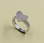 Heart Ring Elegant 925 Sterling Silver Rings With AAA CZ Pave Setting In Round