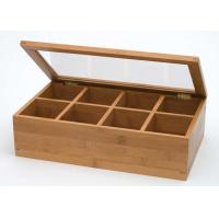Buy cheap Custom Logo Natural Bamboo Gift Box , Handmade Bamboo Tea Bag Storage Box With product