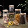 Buy cheap 750ml 1000ml Borosilicate Glass Storage Jars With Bamboo Wooden Lids from wholesalers