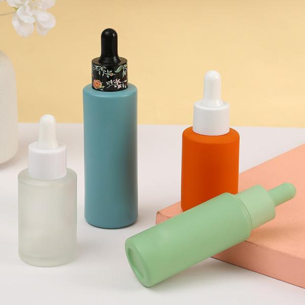 Buy cheap 1oz Cylinder Flat Shoulder Frosted Dropper Essential Oil Bottle for Other Cosmetic within Glass Material from wholesalers