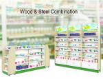 Retail Metal Drugstore Pharmacy Gondola Shelving Eye Catching 1-7 Layers