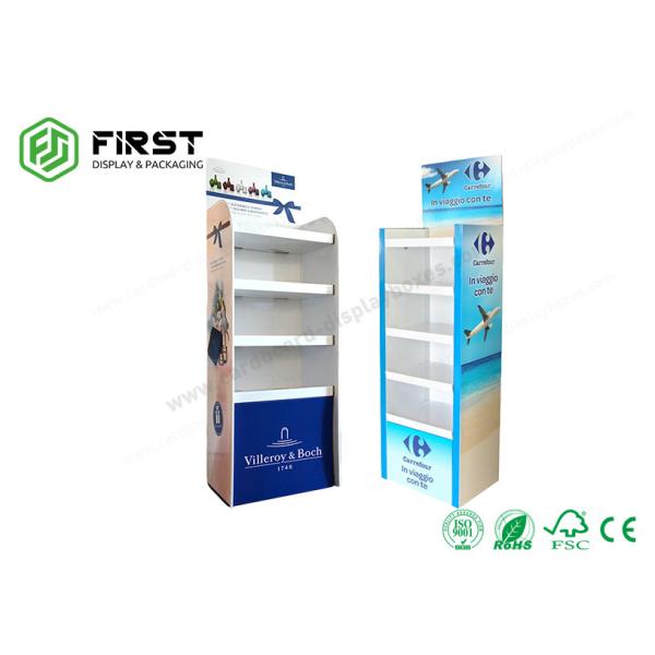 Custom Corrugated Floor Displays Recyclable Printing Paper Cardboard Floor Display Shelf