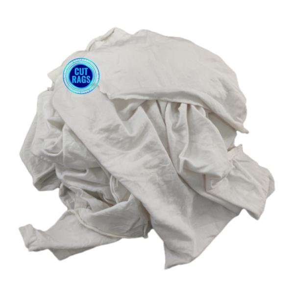 Water & oil absorbency 100% cotton white knitting T shirt rags for marine oil