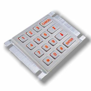 Buy cheap IP65 / IK07 Waterproof Dustproof USB interface Stainless Steel 16 Keys Backlit Keypad Industrial Numeric Keypad Rear Panel Mounted -40℃ from wholesalers