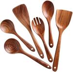 Acacia Teak Wooden Kitchen Utensil Set In Stock Kitchen Cooking Tool Custom Logo