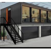 Buy cheap 2 Floors Steel Prefab House Family Living With Parking Lot Glass Door product