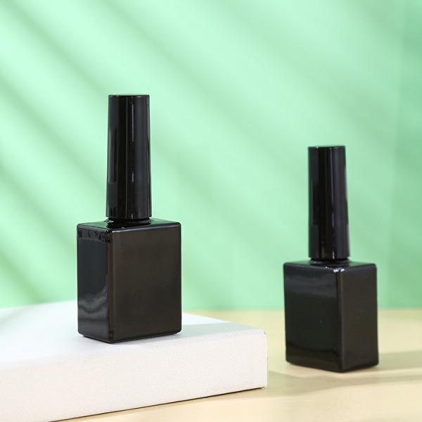 10ml 15ml Rectangular Glass Black Nail UV Gel Polish Packing Empty Square Shape