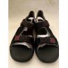 Buy cheap Black Mens Beach Flip Flops EVA Bottom Leather Cloth Cover from wholesalers