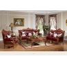 Buy cheap Luxury classic antique European style living room furniture solid wood leather sofa set from wholesalers