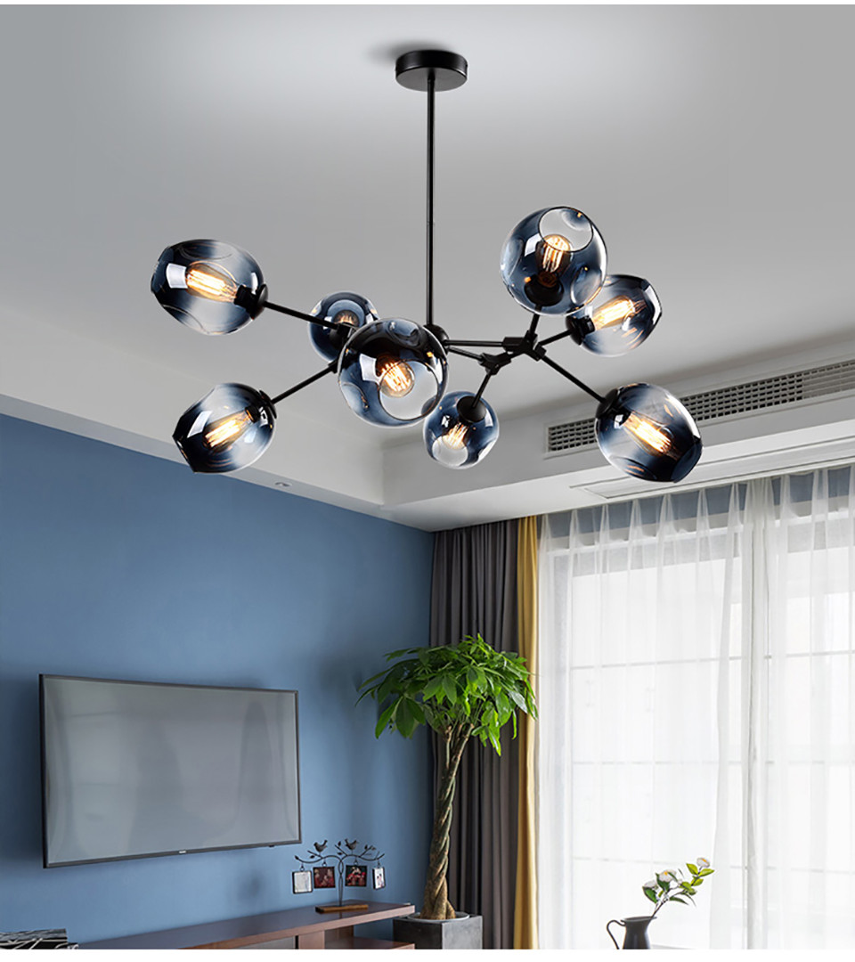 Nordic Glass Gold LED Chandelier Lighting Home Decoration Light lustre(WH-MI-431)