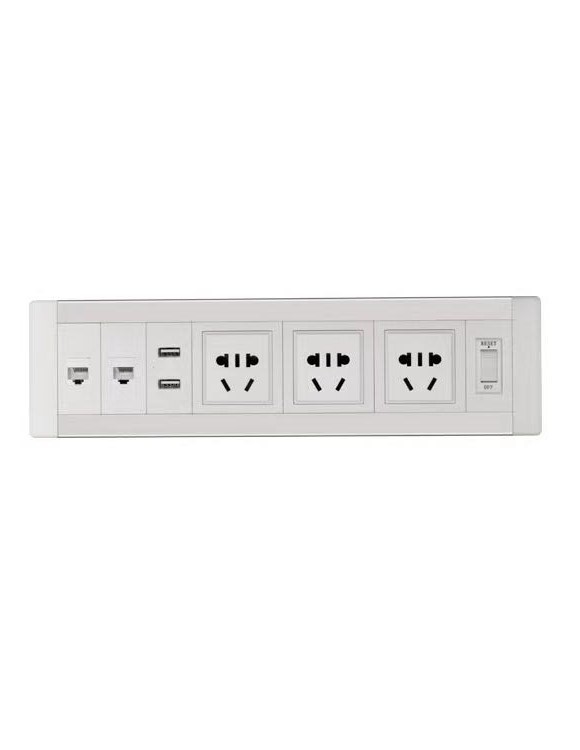 Customized Desk Mount Power Strip , Smart Wall Mount Power Strip Wire Grommet Connection