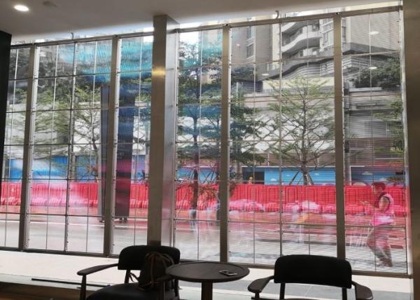 800W Transparent LED Wall , LED Display Board Black Silver Color Brightness