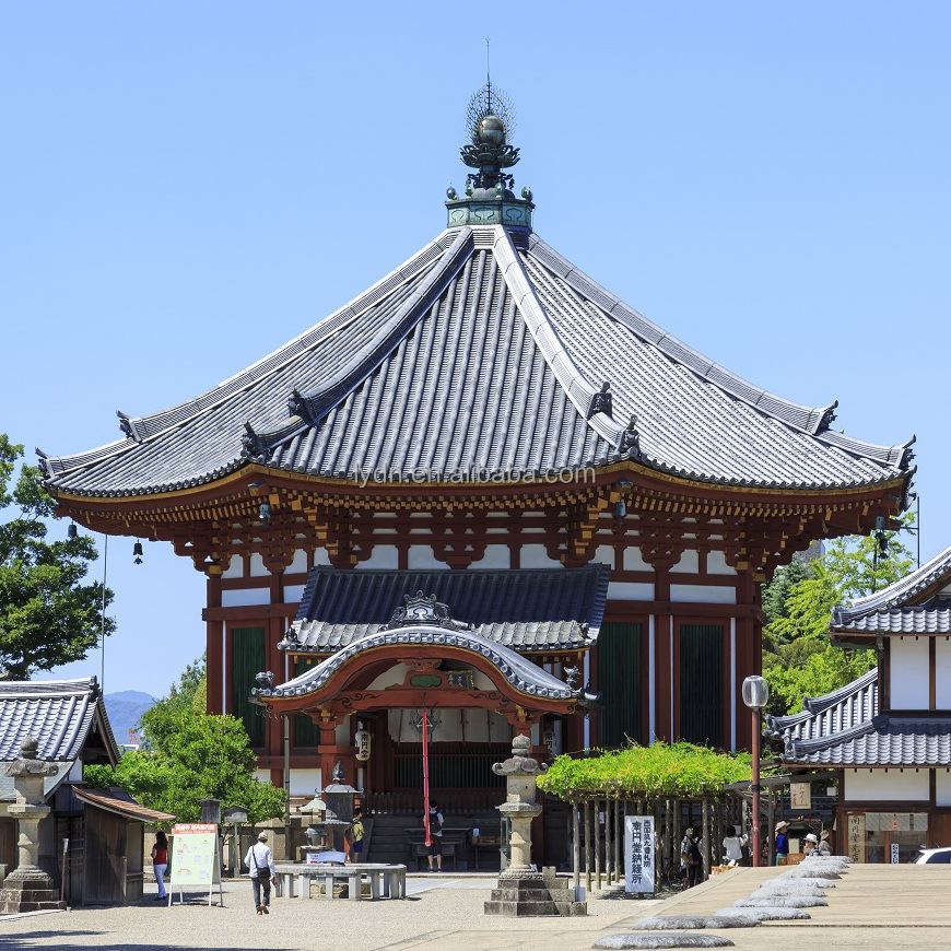 Eaves Japanese Ceramic Roof Tiles Traditional Clay Tiles Temple Garden