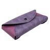 Buy cheap Purple Oem Labels Soft Leather Eyeglass Pouch Portable Hot Stamping Logo from wholesalers