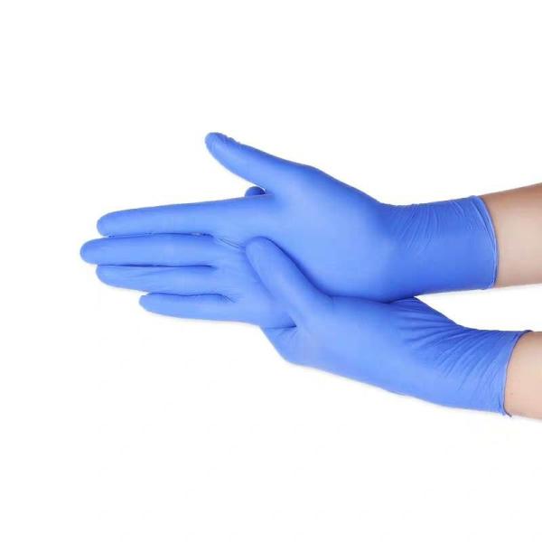 Buy cheap Blue Disposable Medical Gloves Weight 0.03kg Smooth Surface Natural Latex from wholesalers
