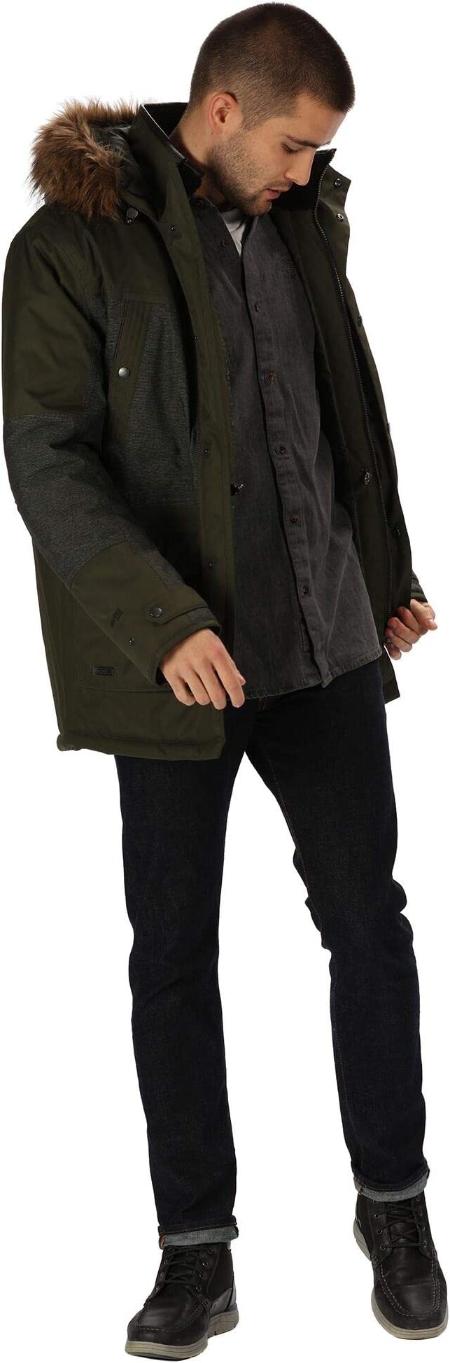 Artificial Fur Hooded Regatta Heavy Down Winter Down Jackets Machine Wash,