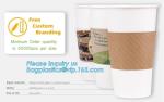 Biodegradable cup sleeve, Corrugated up sleeve with printing, brand logo, hot