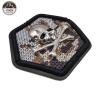 Buy cheap Hexagon Skull Crossbones Custom Cloth Patches Fashion 3D Embroidery Technics from wholesalers