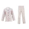 Buy cheap 100% Cotton Flannel Womens Button Up Pajama Sets With Piping And Long Pants from wholesalers