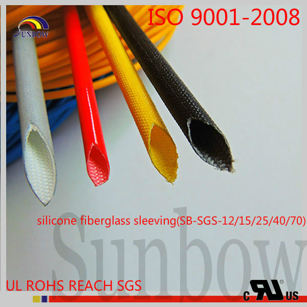 Electrical AC Motor F Class Acrylic Fiberglass Sleeving , Flexible Fiber Glass Braided Sleeve