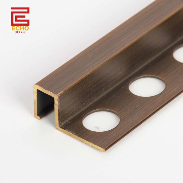 Buy cheap Bathroom Brass Profile Durable Solid Brass Square Edge Tile Trim from wholesalers