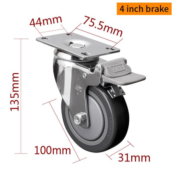 Buy cheap Industrial Plate Caster Wheels 4 Inch 100mm Castor Wheel Manufacturers from wholesalers