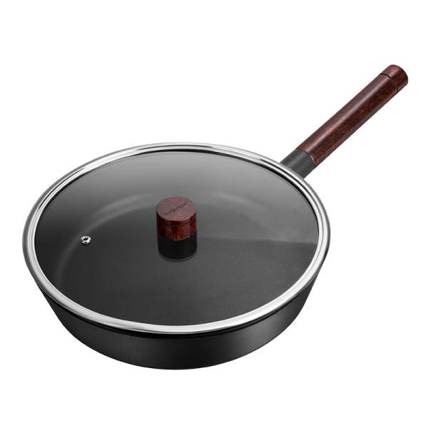 Buy cheap 11inch Nonstick Aluminum Stir Frying Pan 1.6kg Dishwasher Safe With Glass Lid from wholesalers