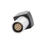 Indoor B Series Z11 8 Pin circular connector Angled Grounding Solder Fixed