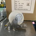 75mm Stainless Steel Casters With Double Brake Top Plate Solid Nylon Casters