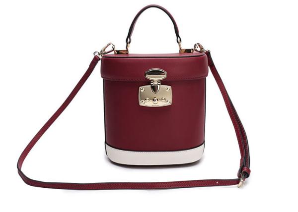 Buy cheap Bucket Lady Collision Color Women'S Leather Shoulder Handbags Cross Body from wholesalers