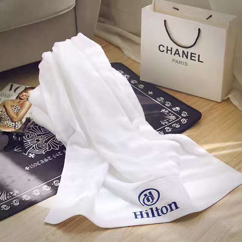 Child-Proof White Hotel Towel Set with Pure Cotton Embroidered Personalization