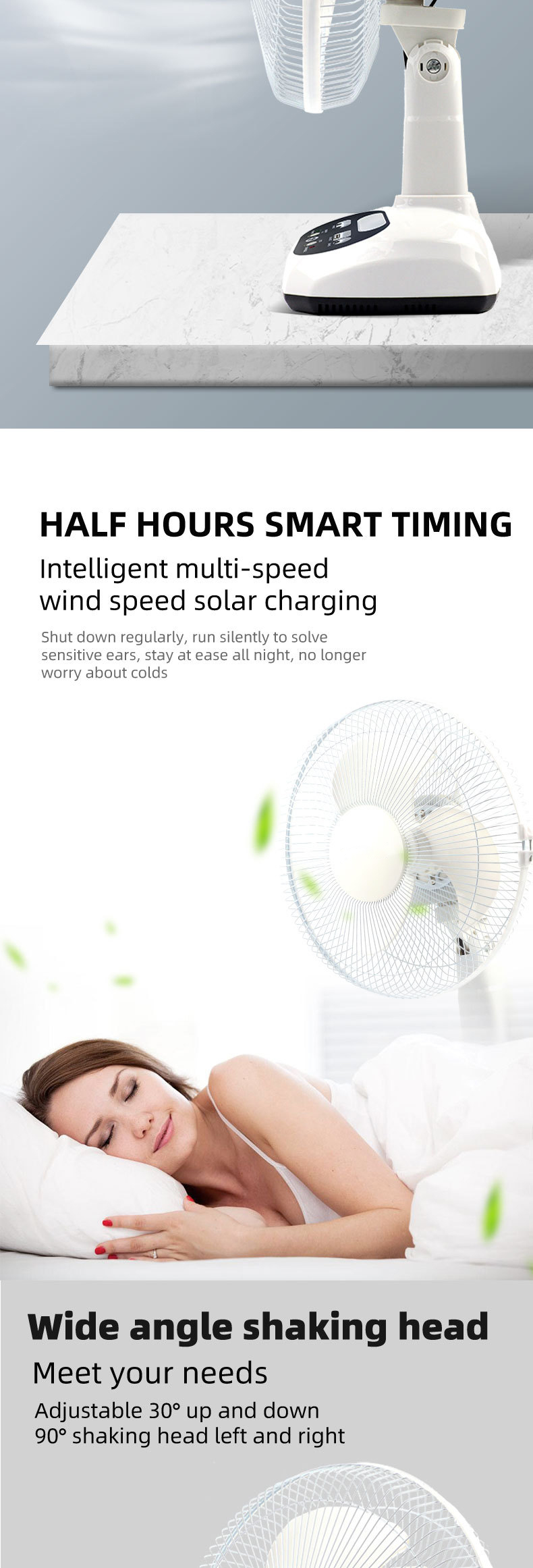 Best-Sale AC/DC Operation Metal Grill 12 Inches 3 Blades Rechargeable Home Solar Fans Rechargeable Electric Fan