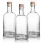 Glass Wine Bottle with Cork and Acceptable Customer's Logo Clear 750ml 1000ml