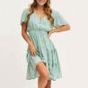 Buy cheap Elegant Casual Floral Printed Mini Dress With Front Short Sleeve from wholesalers