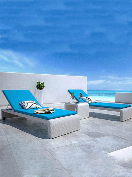 Buy cheap Modern Outdoor Garden Pool Lazy Patio Leisure Chair PE Rattan Twisted Vine Lounge Bed For Sleeping from wholesalers