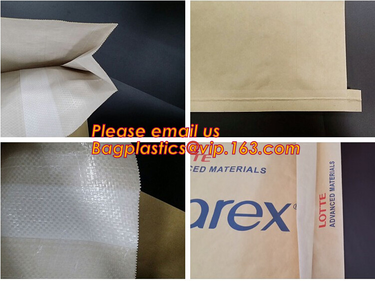 Custom Logo Kraft Paper Three Composite Newest Paper Bag PP Woven Inner Bags for Packing,feed bags,woven bag waterproof