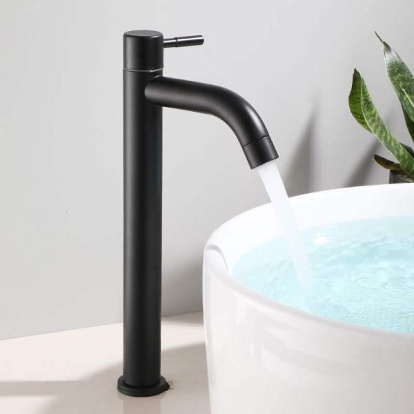 Buy cheap SUS304 Stainless Steel Single-Handle Vessel Single Cold Water Basin Ta Stylish Bathroom Faucets In Sn Matte Black from wholesalers