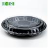 Buy cheap Round Disposable Fruit Packaging Box 6 Cavity Black Based With Anti Fog Clear Lid from wholesalers