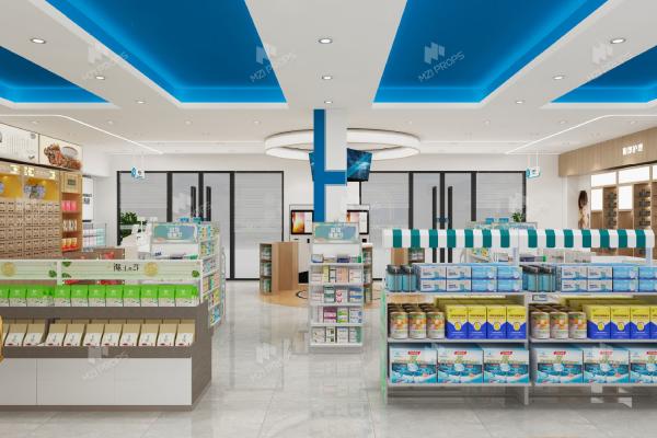 01-XDKJS001, Modern Tech Style Pharmacy Shop in Huizhou featuring 34 Main