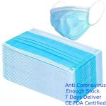 3 Ply Disposable Face Mask Non Woven Material For Cough Germs Illness