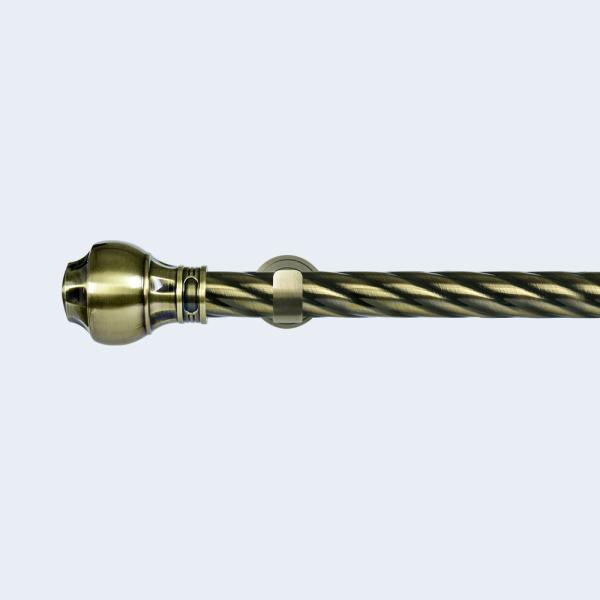 Buy cheap Antique Brass Twisted Iron Curtain Rod Set Single Bracket For Living Room Decor from wholesalers
