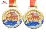 Dragon Boat Competiton 3D Relief Medal With Colors Painting