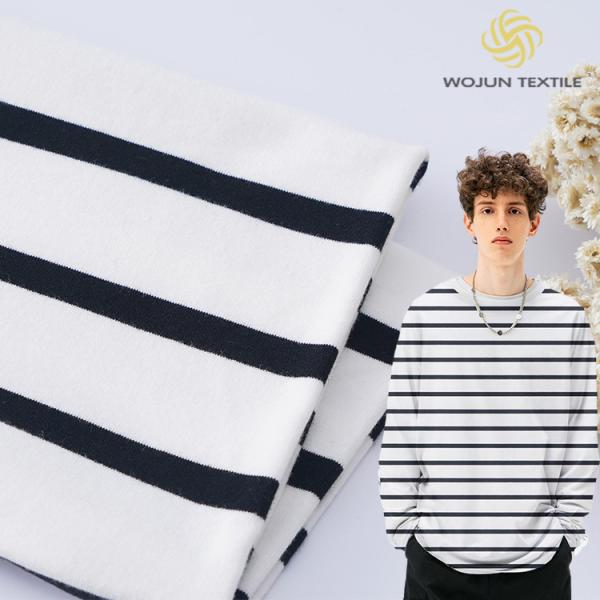 Buy cheap Durable Cotton French Terry Fabric 225g 32S Double Yarn Striped Lycra Texture from wholesalers