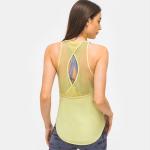 250gsm Mesh Fitness Loose Fit Activewear T Shirts Yoga Tank Top Hollow Back Vent