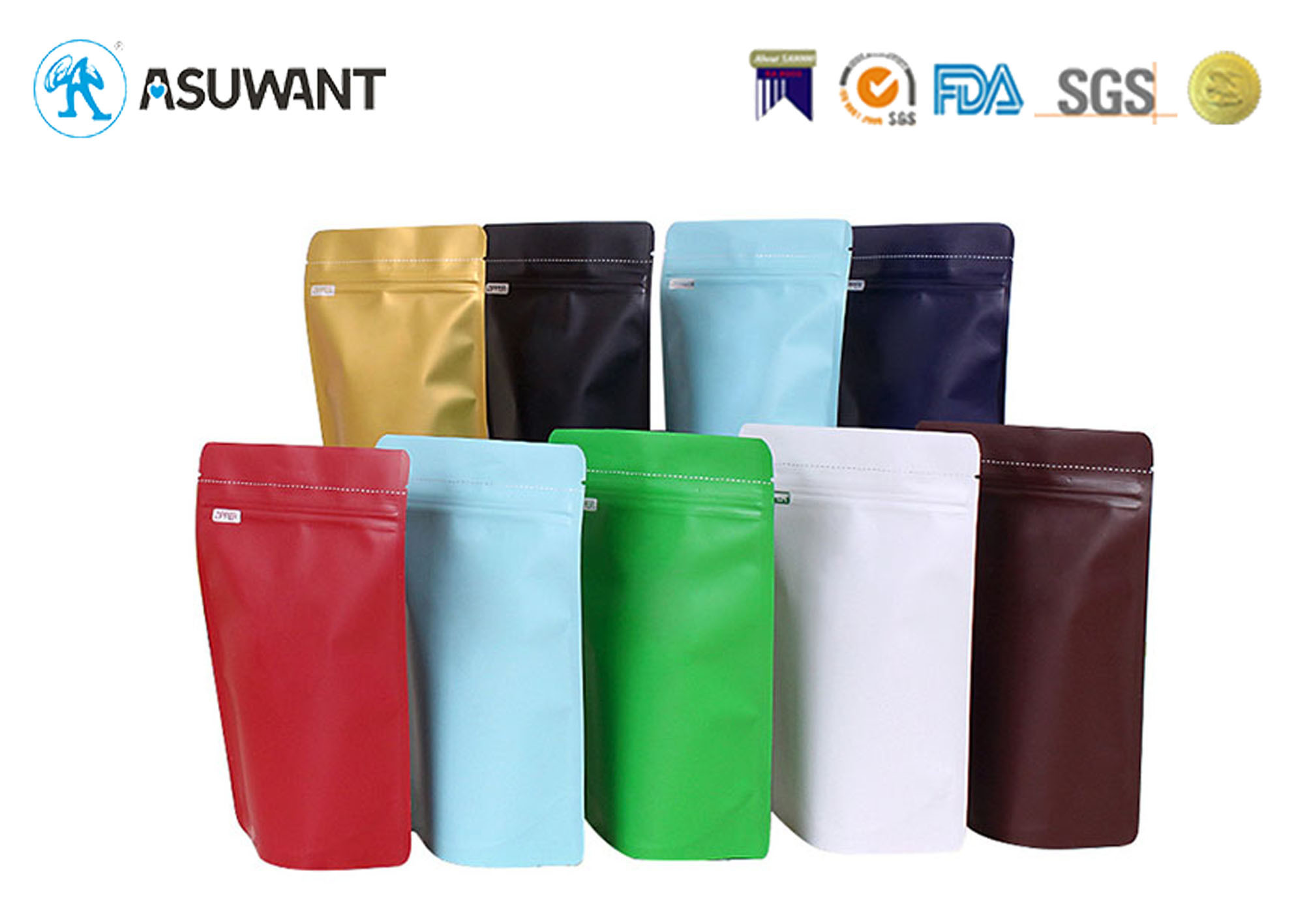 Matte Glossy Printing Resealable VMPET Smell Proof Zipper Bags