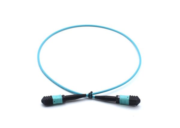 Buy cheap FTTH Telecom MPO Patch Cord Blue 8 Core 12 Core Fiber Optic Cable APC Polishing from wholesalers