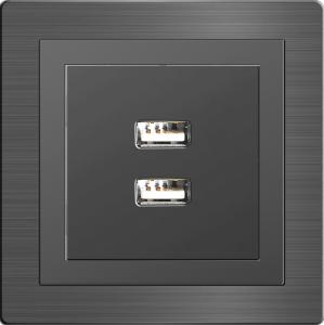China 100-240V AC Dual Usb Port Wall Socket Champagne Color Charge Mobile Phone on sale