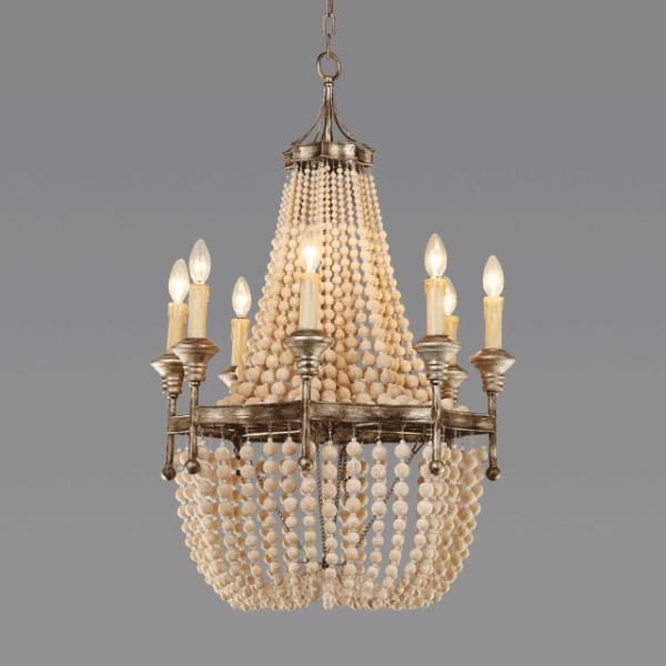 Buy cheap American white wood bead chandelier For dining room Kitchen Lighting (WH-CI-07) from wholesalers