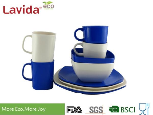 Buy cheap Square Shape Melamine Dinner Set Popular Color Anti - Bacteria Formaldehyde Free from wholesalers